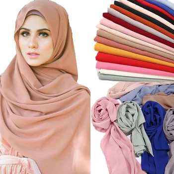 1 Pc de Înaltă Calitate Crinkle Chiffon Hijab Eșarfă Șaluri Doamnelor Moda Musulmană Simplu Împachetări Bentita eșarfe Lungi/esarfa 180*75cm