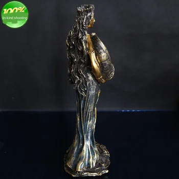Mitologia Greacă Zeița Norocului Full-Length Portret Retro Rășină Sculptura Creativ Camera De Studiu Desktop Decor X2034