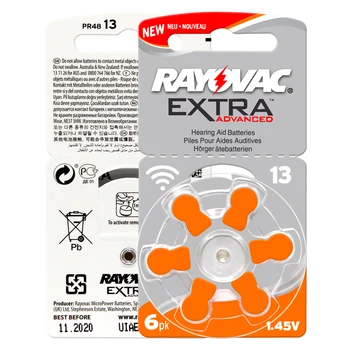 Aparat auditiv cu Baterii 60 BUC / 1 cutie RAYOVAC EXTRA-A13/PR48/S13 Zinc Aer, baterii de 1.45 V Dimensiune 13 Diametru 7,9 mm Grosime 5.4 mm