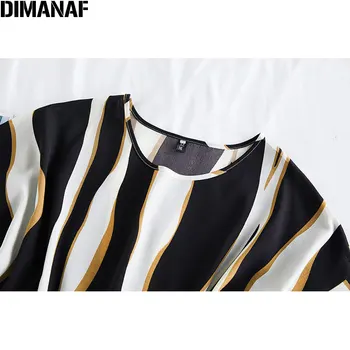 DIMANAF Vara Femei, Plus Dimensiune T-Shirt Liber Casual Doamna Topuri Tunic Tee Shirt de Imprimare cu Dungi Negre Supradimensionate Haine de sex Feminin 2020