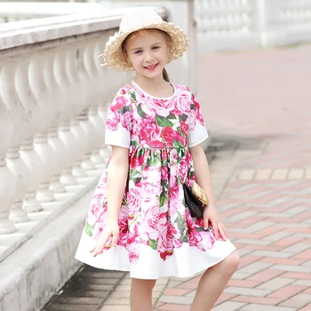 Beenira Copii Haine 2020 Nou Stil De Vara Copii De Scurt-Maneca Moda Flower Princess Design Rochii Pentru Fete, Îmbrăcăminte Derss