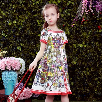 Beenira Copii Haine 2020 Nou Stil De Vara Copii De Scurt-Maneca Moda Flower Princess Design Rochii Pentru Fete, Îmbrăcăminte Derss