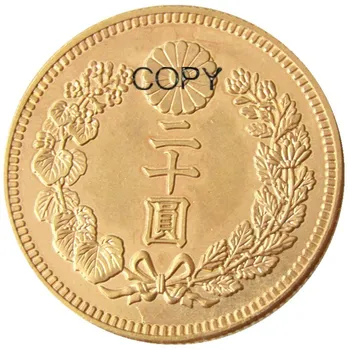 JP(24)Japonia 20 de Yeni Placat cu Aur din Asia Meiji de 37 Ani, Placat cu Aur de Copia Fisei