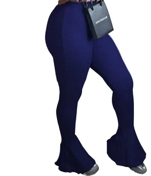 2020 Toamna Sexy Solid Elastic Vigoare Femei Pantaloni Casual cu Talie Înaltă Slab Flare Etaj Lungime Pantaloni Plus Dimensiune XS-3XL