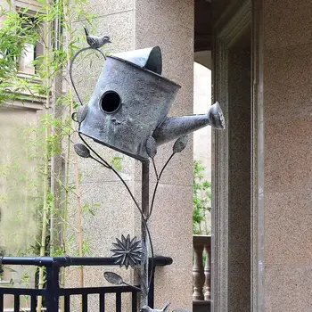 În aer liber, Grădină Fier Cuib de Pasăre, Fierbător Ornamente Fermă de Metal Flower Stand Plug-in Card de Meserii Decorare Curte Vila Figurine