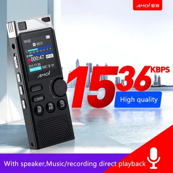 Amoi A80 Profesionale Dictafon HD de reducere a zgomotului de voce-activat Dual microfon reportofon HIFI player întâlnire de afaceri