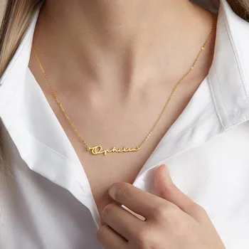 Moda pentru femei Personalizate cu Nume Personalizat Colier din Otel Inoxidabil Rose Gold Plăcuța Pandantive cel Mai bun Prieten, Cadouri Collier Femme