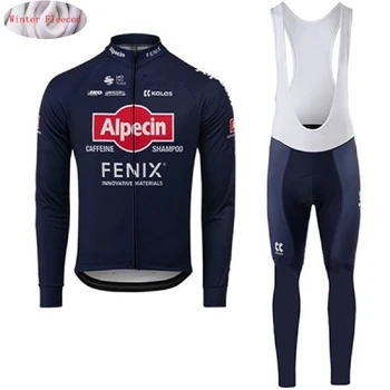 Alpecin Fenix 2020 haine de Iarna cu maneca Lunga pentru Ciclism Costum termic Jersey fleece Jacket Cămașă Cald Ciclismo salopete pantaloni Set