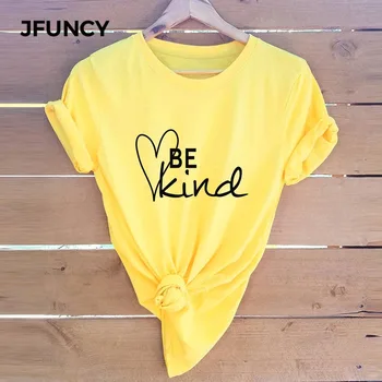 JFUNCY Femei de Vara Tricou Supradimensionat Femeie T-shirt cu Maneci Scurte din Bumbac Tricou Femeie de Moda a FI un FEL de Imprimare Doamna Teuri Topuri