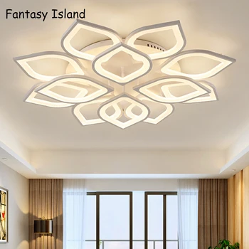 Led-uri moderne lustre Pentru living, dormitor, sala de mese acrilic alb fier corpul Interior acasă candelabru lampă de iluminat