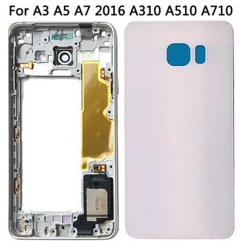 Pentru Samsung Galaxy A3 A5 A7 2016 Spate Capac Baterie + Mijloc Față Cadru Caz De Înlocuire A310 A510 A710 Locuințe Complet