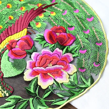 Mari Dimensiuni, de Formă Rotundă Flori Phoenix Patch-uri Brodate Coase Pe Îmbrăcăminte Aplici Patch-uri pentru Haine Rochie de Mireasa Accesorii