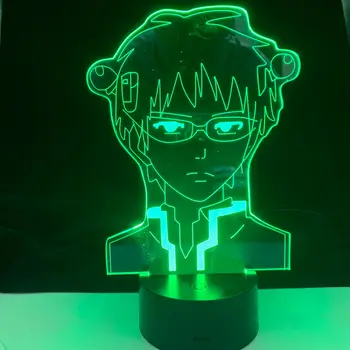 Dezastruoase în Viața de Saiki K Anime Lampa pentru Dormitor Acril 3D Lampa Veioza Decor Fanii Copii Ziua de naștere Petrecere de Craciun Cadou
