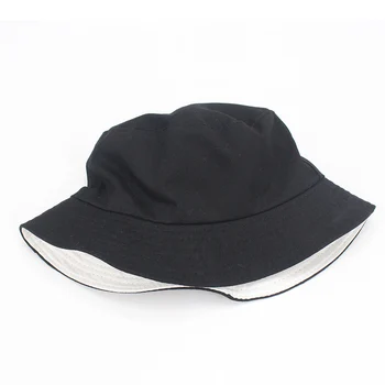 Culoare solidă Găleată Pălărie Dublă față-Verso Pescar Pălăria în aer liber, de Călătorie Pălărie Alb Negru Pălării de Soare pentru Femei și Bărbați Respirabil Plajă Capac