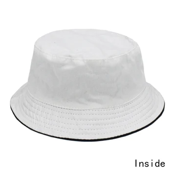 Culoare solidă Găleată Pălărie Dublă față-Verso Pescar Pălăria în aer liber, de Călătorie Pălărie Alb Negru Pălării de Soare pentru Femei și Bărbați Respirabil Plajă Capac