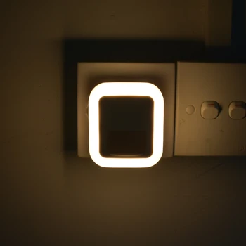 PIR Wireless LED Lumina de Noapte Mini Senzor de Mișcare Pătrat Lampa de Noapte UE/SUA Plug Cu Comutator De Scara Acasă Dormitor Toaletă Iluminat