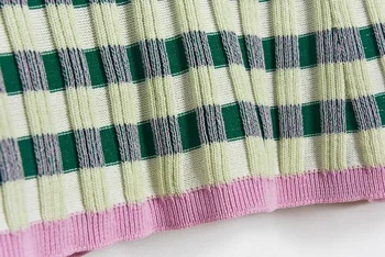 Brand de lux de Designer Pulovere Tricotate pentru Femei Rândul său, în Jos Guler Contrast Dungi de Culoare Pulover Tricotate