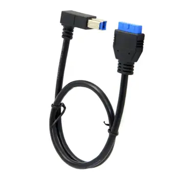 De 90 de Grade la Stânga în unghi USB 3.0 de Tip B Masculin la Placa de baza cu USB3.0 19pin Antet Cablu 50cm