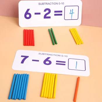1 Set De Învățământ Devreme De Copii De Numărare Matematică Montessori Jucarii Pentru Copii Din Lemn Autocolant Numărul De Cunoaștere Cadou De Ziua De Nastere