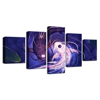 Panza Acasă Decor Camera de zi Picturi 5 Piese Yin Yang Koi Pește Poze Avatar HD Poster Imprimat Cadru Modular de Perete de Arta