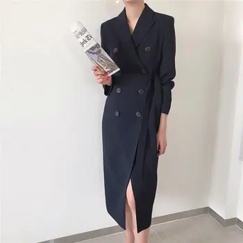 HziriP 2020 Slim OL Moda Elegant Crestate Minimalist Talie Mare coreeană Birou Doamnă Scurtă Rochie Femei Elegante OL Munca Poarte Rochii