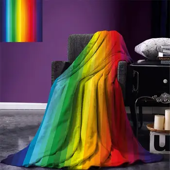 Curcubeu Arunca Pătură Curcubeu Inspirat Linii Verticale Model Spectru de Culori Abstracte de Artă Paleta Pătură Flanel