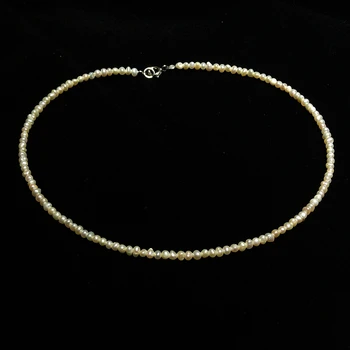 Lily Bijuterii 3-4mm Adevarata Perla Cravată Colier Argint 925 culoare de Aur Frumos Cadou pentru Femei, Cadou de Ziua Îndrăgostiților