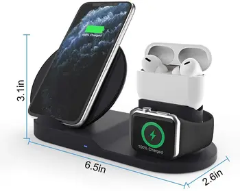 Apple Watch Încărcător Wireless 3 in 1 Încărcător Wireless Qi Stand pentru iPhone AirPods Pro Încărcare Stație de Andocare Pentru Apple Wireless Qui