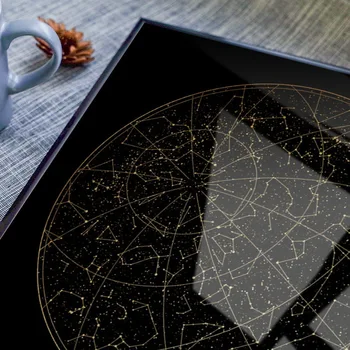 Real folie de aur dragoste inima în formă de hartă personalizată noapte sky map de imprimare în locații Constelație personalizate cadou de Aniversare