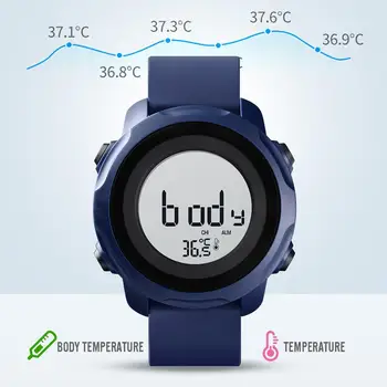 SKMEI Corpul Temoerature Digital Ceas de Moda pentru Bărbați Ceasuri de Lumină Led-uri Ceas de mana rezistent la apa 50M Ceas Barbati Relogio Masculino Masculi