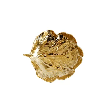 Ceramica De Aur Tava De Aur De Luat Masa Farfurie Frunze De Ananas Bijuterii Tava De Stocare Decorative Tort De Fructe Gustare Placa De Bucătărie Veselă De Masă