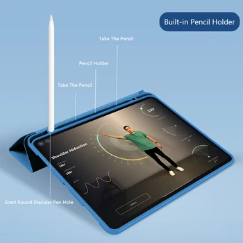 Pentru iPad Pro 12.9 Cazul a 4-a Generație 2020 Aer 4 10.9 Caz Cu Suport Creion Pro 11 Acoperirea Multi - Fold PU Silicon Funda Capa