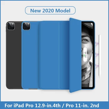 Pentru iPad Pro 12.9 Cazul a 4-a Generație 2020 Aer 4 10.9 Caz Cu Suport Creion Pro 11 Acoperirea Multi - Fold PU Silicon Funda Capa