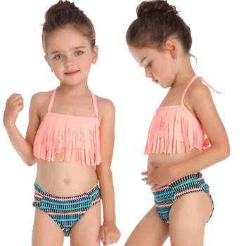 Drăguț Florale Imprimate Bikini set pentru Copii Fete Swimwears costum de Baie din Două Piese de Vară 2020 Costum de Baie Copii Beachwear