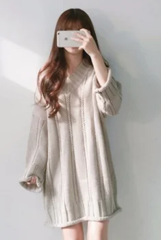 Coreeană Stil Harajuku Iarna lolita dulce fetele Retro pulover cald op rochie Moale fata kawaii drăguț temperament pulover rochie