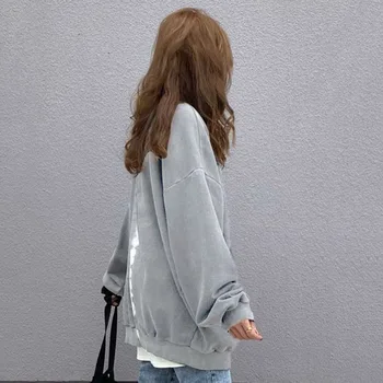Femei Vrac Hoodie Lungă Maneca 2020 Doamne De Birou Elegant Pulover Cu Glugă Haina Japonia, Coreea De Cauzalitate Topuri Uza De Moda Bluza
