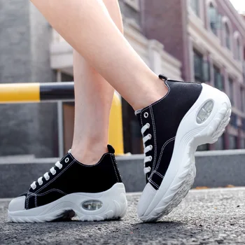 Fujin De Mari Dimensiuni 2021 New Sosire Pantofi Platforma Indesata Femei Adidași De Dantelă-Up De Primavara Toamna Panza Pantofi De Mers Pe Jos De Lumină Greutate