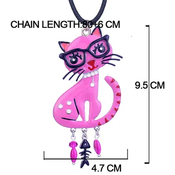 Cring Coco Nou Design Drăguț Pisica Albastru Pandantive & Coliere Declarație de Bijuterii Personalizate Email Desene animate de Animale Colier pentru Fete