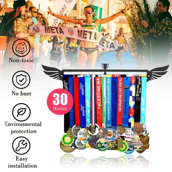 Inspiratie Medalie Hanger Suport de Sport funcționare gimnastica 30+ medalii rack de Afișare Forma de Aripa de înot medalie de perdeaua de Fier 40cm
