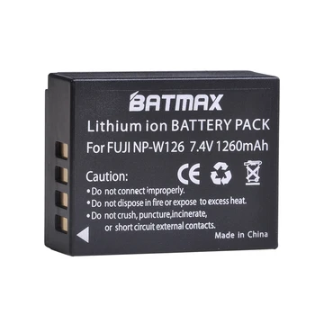 Batmax 2 buc NP-W126 Baterie+LCD Dual USB Încărcător pentru Fujifilm FinePix HS30EXR HS33EXR X-Pro1 X-E1 X-E2, X-M1, X-A1 X A2 X-T20