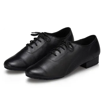 Bărbații latino dance pantofi din piele de dans pantofi New sosire Scăzut toc 2.5 cm dimensiune mare Petrecere Pătrat pantofi JuseDanc