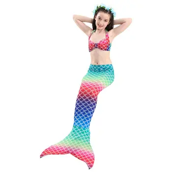Fetele Coada de Sirena pentru Costum de baie Copii cu Coada de Sirena Monofin Zeemeerminstaart Cola De Sirena Cauda De Sereia Costume