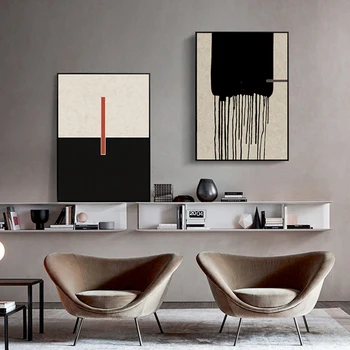 Pictate manual geometrice textura alb-negru de Perete de Arta Canvas Tablou Abstract Poster de Imprimare Poza Perete pentru Living decorul Camerei