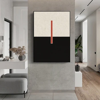 Pictate manual geometrice textura alb-negru de Perete de Arta Canvas Tablou Abstract Poster de Imprimare Poza Perete pentru Living decorul Camerei