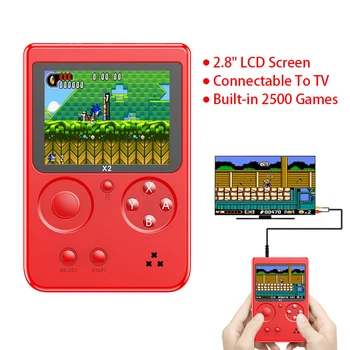 X2 Handheld Portabil Joc Consola LCD Culoare Display-Built-in 2500 de jocuri clasice de 2.8 inch Retro Joc Video Player Cadou pentru Copii