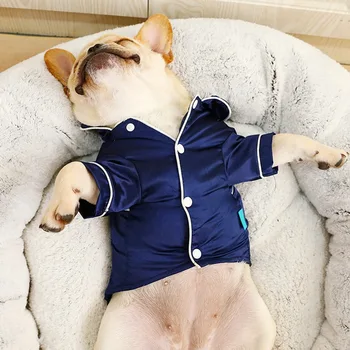 Vara Mătase Moale Bulldog Francez Pijamale Câine Tricouri Animale De Companie Pentru Câini De Talie Mică Haine De Pisică Animale De Companie De Îmbrăcăminte
