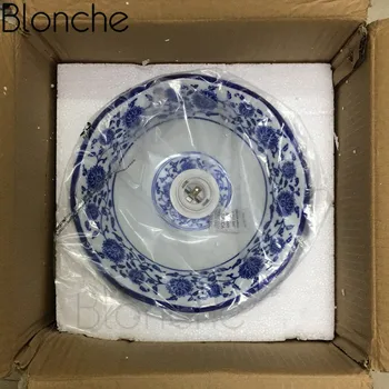Stil chinezesc Ceramice Lumini Pandantiv Vintage Led Retro Porțelan Lampă de Agățat pentru Casă Mansardă Decor Bucatarie Corpuri de Iluminat E27
