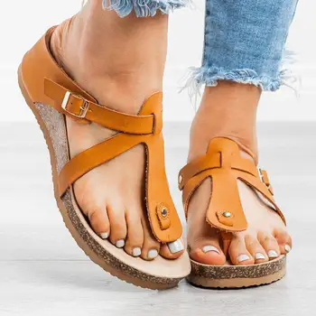 Noi de Vara Femei Sandale de Culoare 3 Cusaturi Sandale Doamna sandale Casual, Pantofi Platforma Wedge Slide-uri Pantofi de Plaja 2020 yuj7