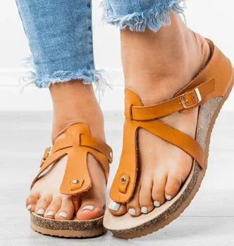 Noi de Vara Femei Sandale de Culoare 3 Cusaturi Sandale Doamna sandale Casual, Pantofi Platforma Wedge Slide-uri Pantofi de Plaja 2020 yuj7