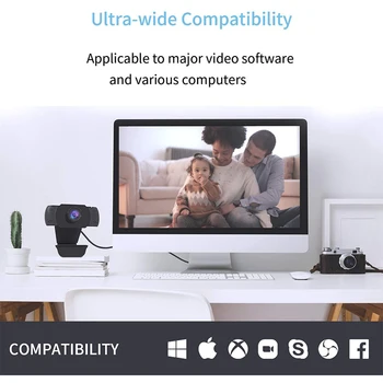 1080P camera web cu Microfon, tp-link USB 2.0 Desktop, Laptop, Camera Web cu Corecție Lumină Automată